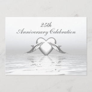 Invitation Dauphins et cœur pour anniversaire de mariage d'ar