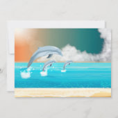 Invitation dauphins faisant des sauts dans l'océan       (Dos)