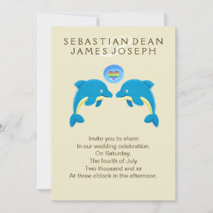Invitation Dauphins Gay Et Arc-En-Ciel Amour Mariage De Bubbl