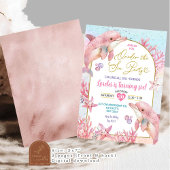 Invitation Dauphins rose Fête de la mer Premier anniversaire 