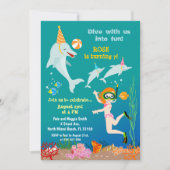 Invitation Dauphins sous la mer fille fête d'anniversaire (Devant)