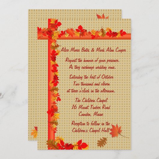 Invitation d'automne (Devant / Derrière)