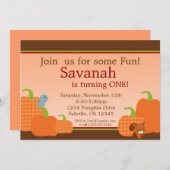 Invitation d'automne - Citrouille mignon (Devant / Derrière)