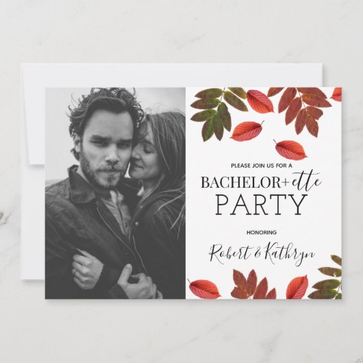 Invitation d'automne de sa soirée de bachelorette (Devant)