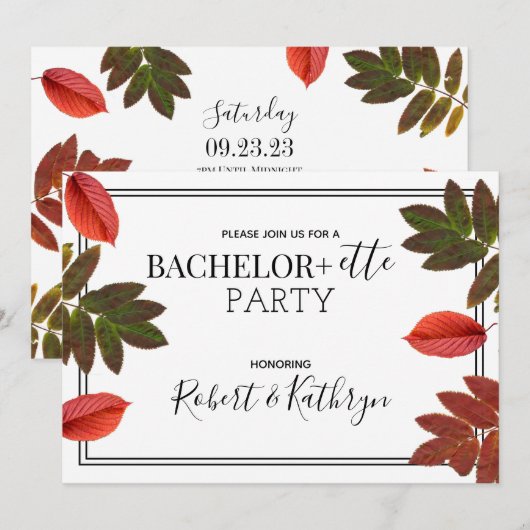 Invitation d'automne de sa soirée de bachelorette  (Devant / Derrière)