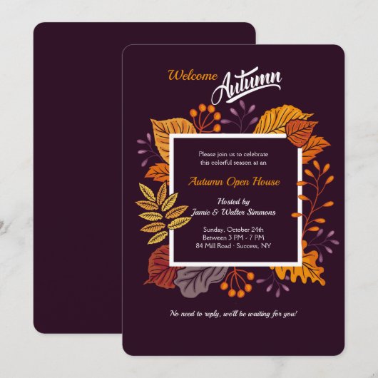 Invitation d'automne géniale (Devant / Derrière)