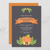 Invitation D'automne Pomme | Dîner Friendsgiving (Devant / Derrière)