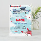 Invitation d'avion modifiable (Debout devant)