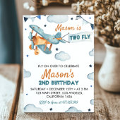 Invitation d'avion vintage 2e anniversaire