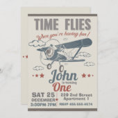 Invitation d'avion vintage - Invitation d'avion (Devant / Derrière)
