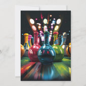 Invitation Day Neon Boy Kids Team Event Bowling 21st Birthday (Dos)