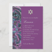 Invitation Dazzant Damask violet et Turquoise (Devant)