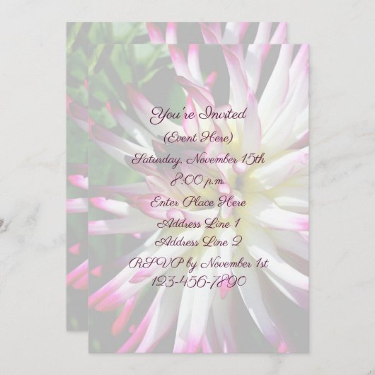 Invitation Dazzling Dahlia (Devant / Derrière)