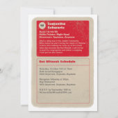 Invitation d'Bat mitzvah de Sports Star en rouge (Dos)