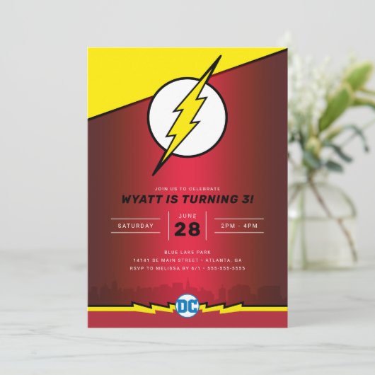 Invitation DC Comics - Flash | Anniversaire (Debout devant)
