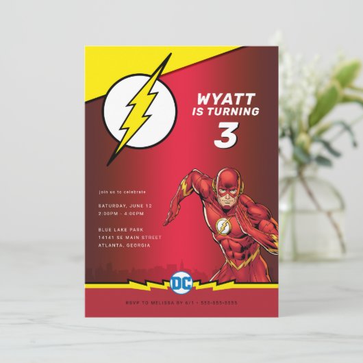Invitation DC Comics - Flash | Anniversaire (Debout devant)