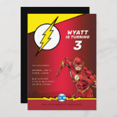 Invitation DC Comics - Flash | Anniversaire (Devant / Derrière)