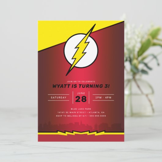 Invitation DC Comics - Flash | Anniversaire (Debout devant)