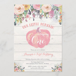 Invitation d'Citrouille d'anniversaire Floral Rust