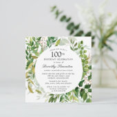 Invitation de 100e anniversaire botanique verte mo (Debout devant)