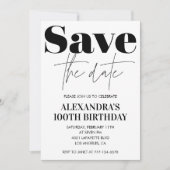 invitation de 100e anniversaire Noir Blanc Enregis (Devant)