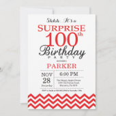 Invitation de 100e anniversaire surprise Chevron r (Devant)