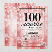 Invitation de 100e anniversaire surprise paillette (Devant / Derrière)