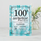 Invitation de 100e anniversaire surprise paillette (Debout devant)