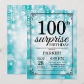 Invitation de 100e anniversaire surprise paillette (Devant / Derrière)