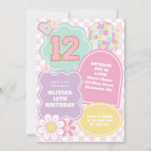Invitation de 12e anniversaire pastel Varsity prep (Devant)