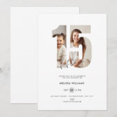 Invitation de 15 ans sur mesure avec photo blanche (Devant / Derrière)
