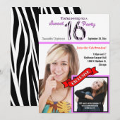 Invitation de 16 fêtes de style magazine personnal (Devant / Derrière)