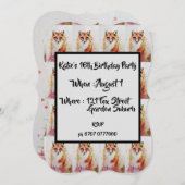 Invitation de 16e anniversaire à l'aquarelle Renar (Devant / Derrière)