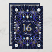 invitation de 16e anniversaire avec des masses de  (Devant / Derrière)