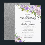 Invitation de 16e anniversaire de l'étincelle d'ar<br><div class="desc">Plus joli fleurs Invitations d'anniversaire dans le Little Bayleigh Store!</div>
