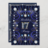 invitation de 17e anniversaire avec une foule de b (Devant / Derrière)