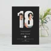 Invitation de 18 ans avec photo pour garçons - Noi (Debout devant)