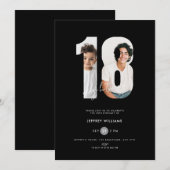 Invitation de 18 ans avec photo pour garçons - Noi (Devant / Derrière)