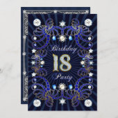 invitation de 18e anniversaire avec une foule de b (Devant / Derrière)