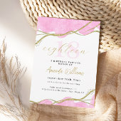 Invitation de 18e anniversaire rose et or
