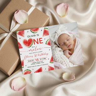 Invitation de 1er anniversaire avec photo "One in