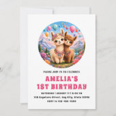 Invitation de 1er anniversaire de Boho Alpaca mign (Devant)