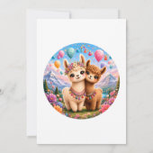 Invitation de 1er anniversaire de Boho Alpaca mign (Dos)