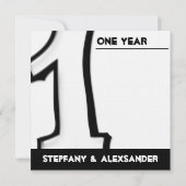 Invitation de 1er anniversaire de mariage blanche  (Dos)