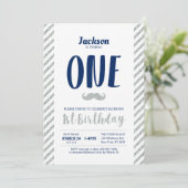 Invitation de 1er anniversaire garçon, barbe à pap (Debout devant)