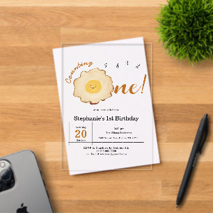 Invitation de 1er anniversaire Kawaii Œuf Frit