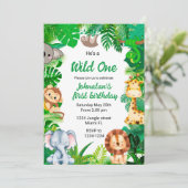 Invitation de 1er anniversaire Wild une invitation (Debout devant)