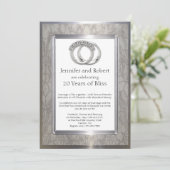 Invitation de 20e anniversaire de mariage en plati (Debout devant)