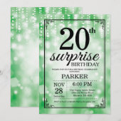 Invitation de 20e anniversaire surprise Parties sc (Devant / Derrière)
