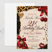 Invitation de 21e anniversaire classe et impertine (Devant / Derrière)